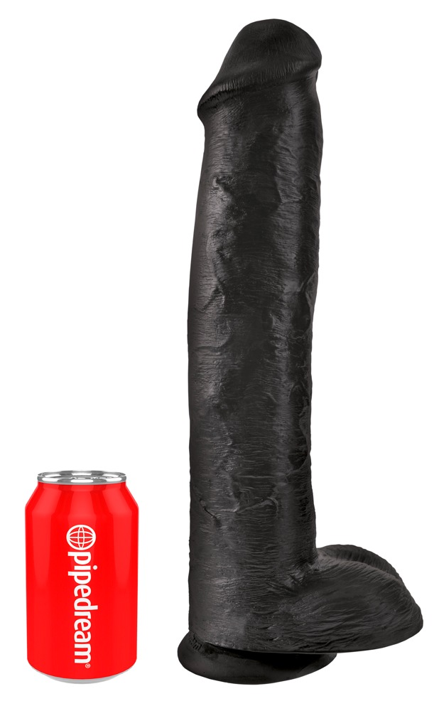 King Cock schwarzer Dildo mit Hoden Produktbild